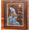 Image 1 : 412 -- LARGE FRAMED OIL PASTEL PORTRAIT
