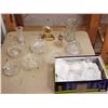 Image 1 : 417 -- HAND CUT LEAD CRYSTAL GLASS DISHES, ALPINE DOME CLOCK, WINE GLASSES AND MORE