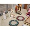 Image 2 : 420 -- CHRISTMAS CERAMIC FIGURES, CANDLE HOLDERS, NATIVE AMERICAN STATUE AND MORE