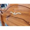 Image 2 : 425 -- LARGE MATCHING BEDROOM SET OF PINE WOOD AND POLSIHED BRASS HARDWARE(DRESSER WITH MIRROR, BED 