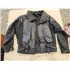 Image 1 : 429 -- WOMENS LEATHER COAT SIZE 7, PLAID CHECKERED PATTERN COAT, AND DARK BLUE BLAZER