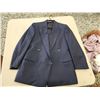 Image 8 : 429 -- WOMENS LEATHER COAT SIZE 7, PLAID CHECKERED PATTERN COAT, AND DARK BLUE BLAZER