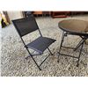 Image 2 : 444 -- BLACK DIRECTORS CHAIRS AND GLASS PATIO TABLE