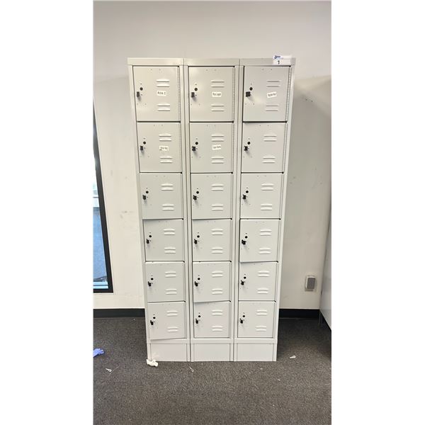 GREY METAL 18 COMPARTMENT LOCKER