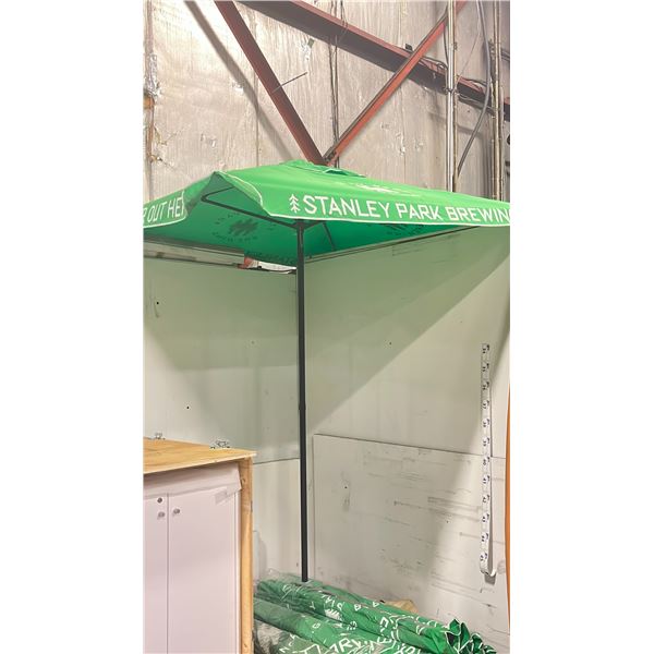 STANLEY PARK BREWING LARGE SQUARE PATIO UMBRELLA - APPROX. 7FT X 7FT