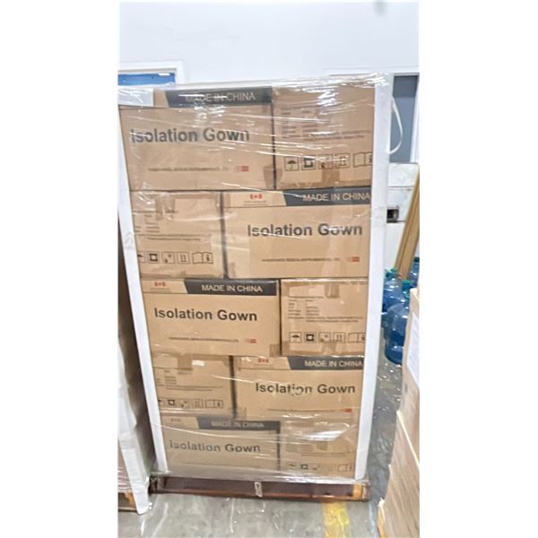 1 PALLET OF (LEVEL 1) ISOLATION GOWNS  WHITE/SZ LARGE