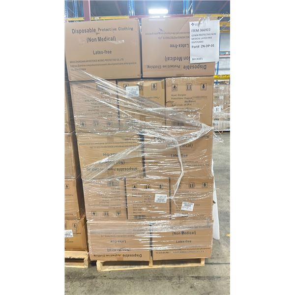 1 PALLET OF DISPOSABLE PROTECTIVE GOWNS (NON MEDICAL) - APPROX. 30 BOXES PER PALLET/120 PCS. PER BOX
