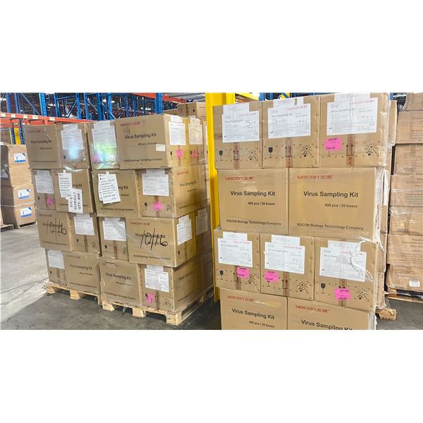 3 PALLETS OF VIRUS SAMPLING KITS - APPROX. 20 BOXES PER PALLET/400 PCS. PER BOX