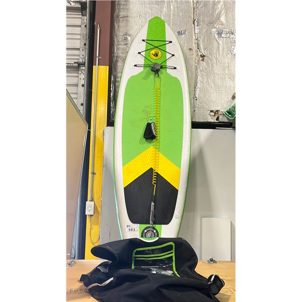 BODY GLOVE GROMMET INFLATABLE PADDLEBOARD W/BAG AND ACCESSORIES