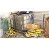 Image 2 : PLASTIC LIQUID CAGED STORAGE TOTE AND ASSORTED MISCELLANEOUS