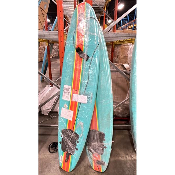 2 BODY GLOVE MODEL DAILY SOFT TOP FOAMIE SURFBOARD MINT/WHITE