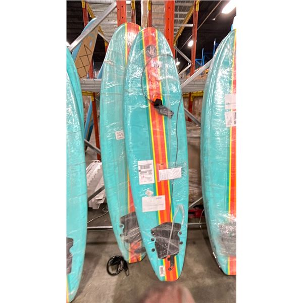 2 BODY GLOVE MODEL DAILY SOFT TOP FOAMIE SURFBOARD MINT/WHITE
