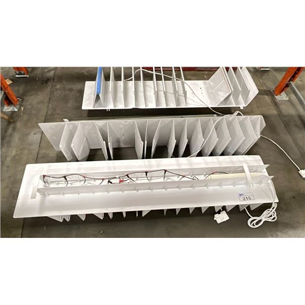 GROUP OF 3 HANGING METAL SHELVES WITH LED LIGHTING (WHITE)