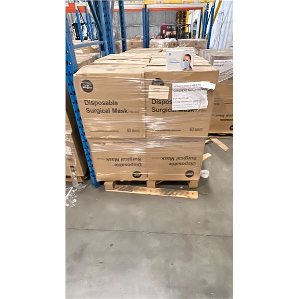 1 PALLET OF AIC DISPOSABLE SURGICAL MASKS (TIE-ON) - 12 BOXES PER PALLET/2000 PCS.PER BOX