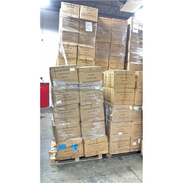 20 PALLETS OF DISPOSABLE ISOLATION GOWNS (NON MEDICAL) -APPROX. 30 BOXES PER PALLET/120 PCS. PER BOX