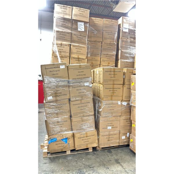 20 PALLETS OF DISPOSABLE ISOLATION GOWNS (NON MEDICAL) -APPROX. 30 BOXES PER PALLET/120 PCS. PER BOX