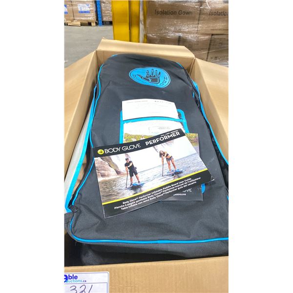 BODY GLOVE PERFORMER SERIES INFLATABLE PADDLE BOARD W/BAG AND ACCESSORIES