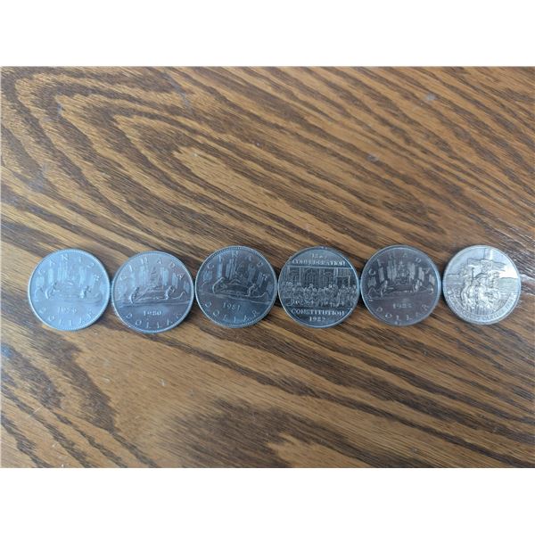 1979/80/81/82/83/84 Sequenced Canadian Dollar $1.00 Coins