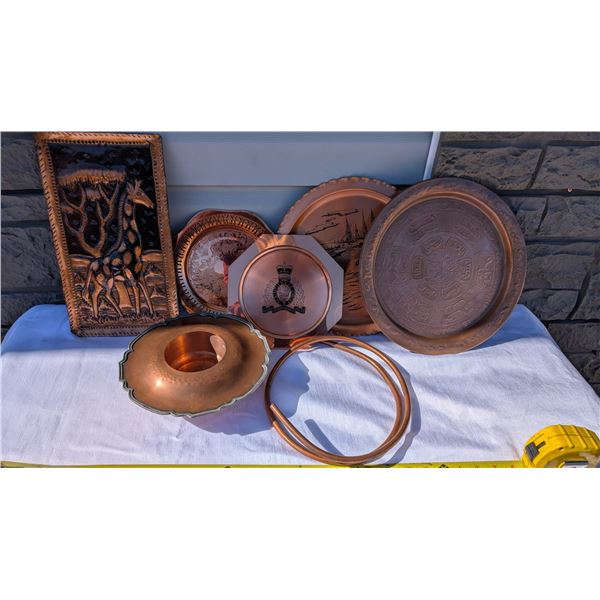 Collection of Solid Copper Trays etc.