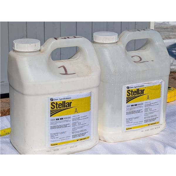 Two Containers one Stellar B Broadleaf Herbicide and Trillion Turf Herbicide