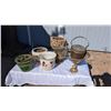 Image 3 : Lot of Planters Brass Copper and Ceramic