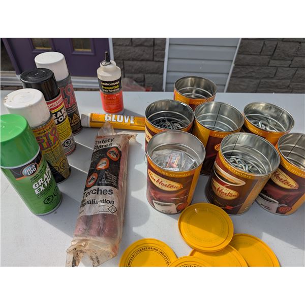 Various Chain and Cans of Stopleak