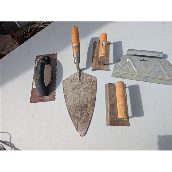 Assorted Cement Troweling Tools