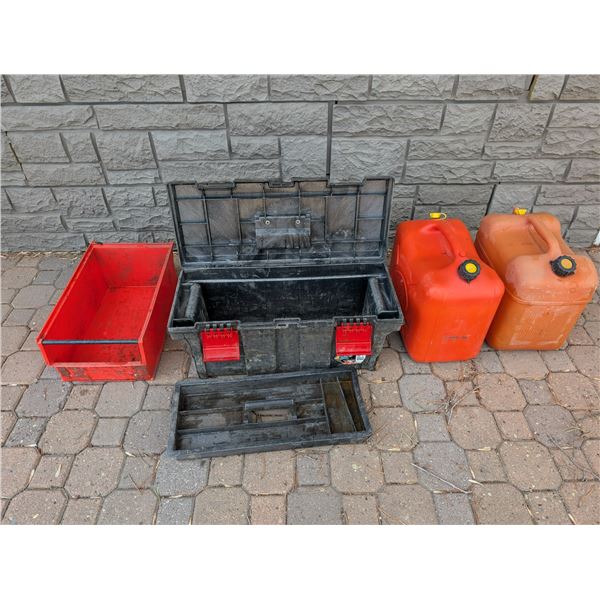 Tool Box / Organizer / Two 5 Gallon Fuel Containers