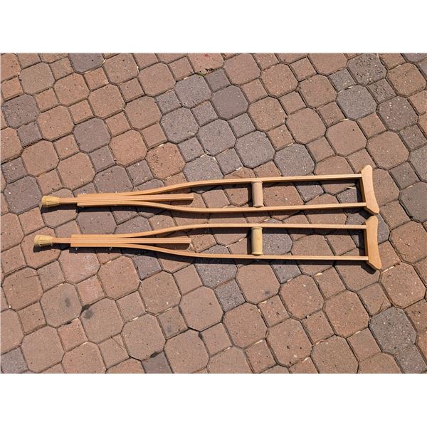Vtg Wood Crutches