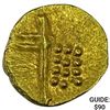 Image 1 : 1663-1724 India .012oz Gold Fanam UNCIRCULATED