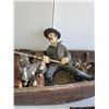 Image 2 : Large Wooden Fisherman in a Wooden Boat Decor