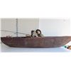 Image 5 : Large Wooden Fisherman in a Wooden Boat Decor