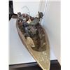 Image 6 : Large Wooden Fisherman in a Wooden Boat Decor
