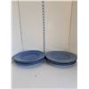 Image 1 : Lot of 8 Blue Stoneware Swirled Bread & Butter Plates