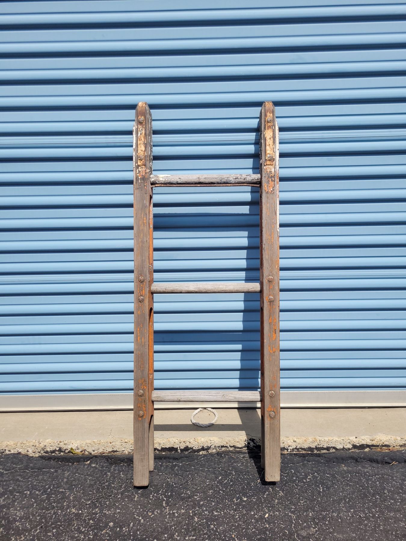 Antique Wooden 3 Rung Train Ladder