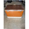 Image 3 : Vintage Brown Thermos Cooler with Tray  - Clean