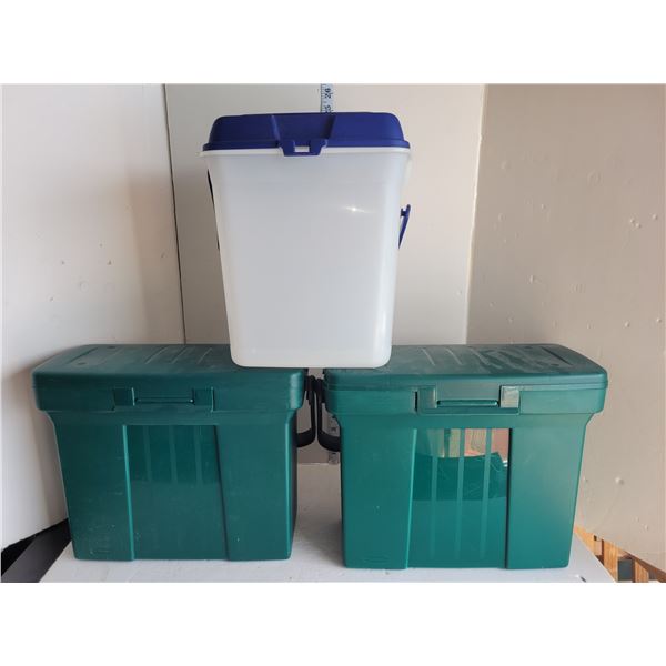 Lot of 3 Locking Office Totes