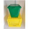 Image 1 : Yellow Milk Crate & New Kitchen Compost Bin