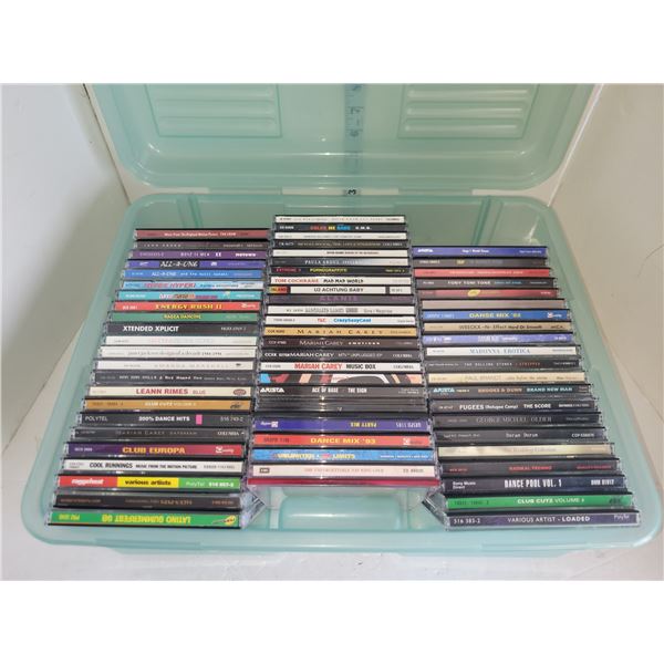 Locking Plastic Tote with Various CD's
