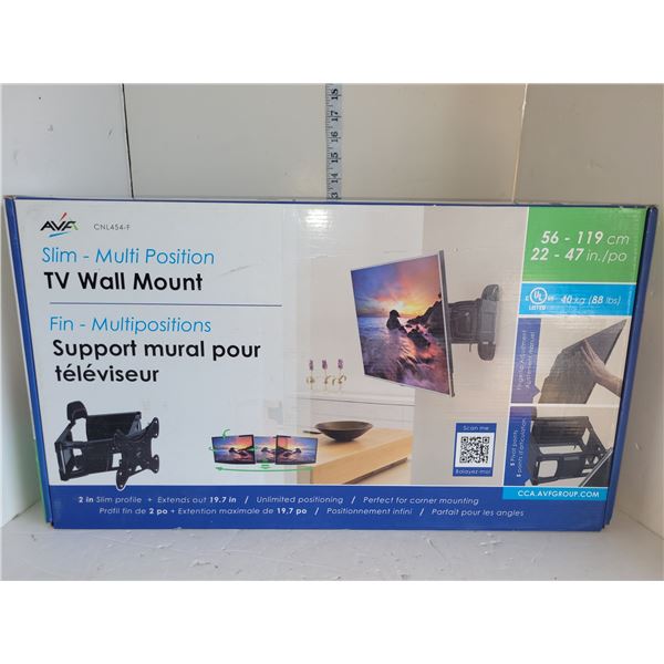 AVF Slim Multi Position TV Wall Mount - New - Fits 22-47" Perfect for the ofice!
