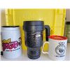 Image 2 : Yellow Milk Crate with Vairous Cups, To Go Mugs +