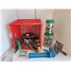 Image 1 : Red Milk Crate with Various Tools, Hardware, Dremel +