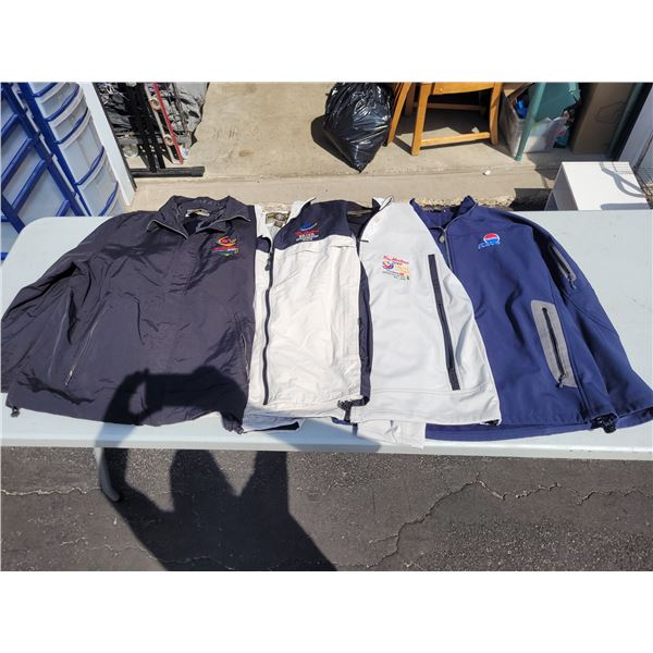 Lot of 4 Mens Jackets - Pepsi, Tim Hortons Brier Various Sizes