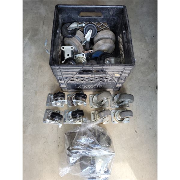 Black Milk Crate with Tons of Casters