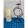 Image 2 : Blue Milk Crate with Candle, Candle Holder 7 See, Hear, speak No Evil Monkeys