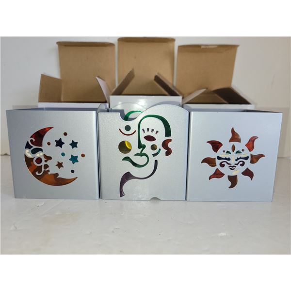 Lot of 3 Kenhaven Club Silhouette Candles & Holders