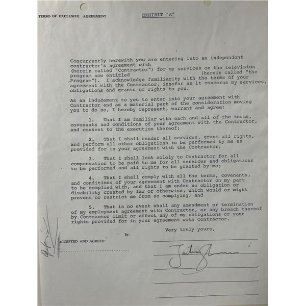 Jackie Gleason signed contract