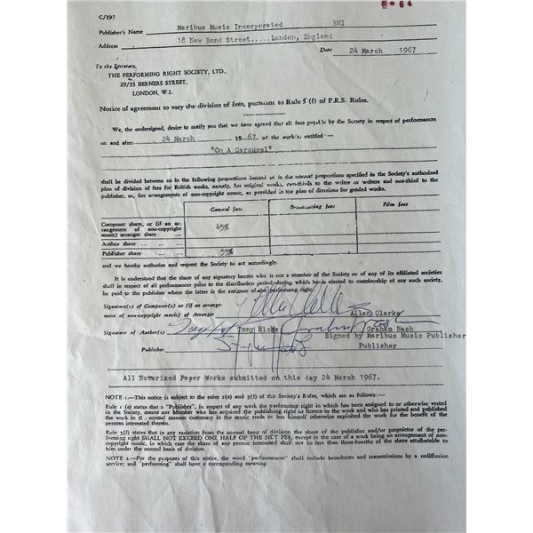 The Hollies signed contract