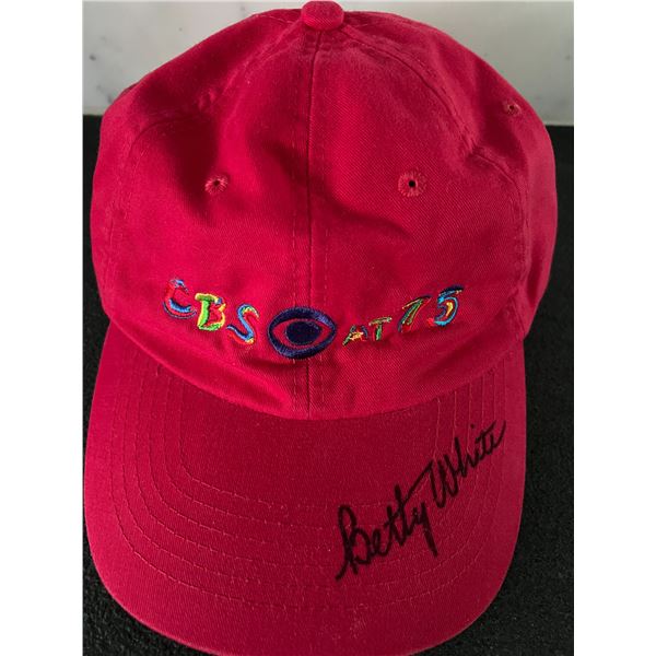 Betty White signed CBS anniversary hat