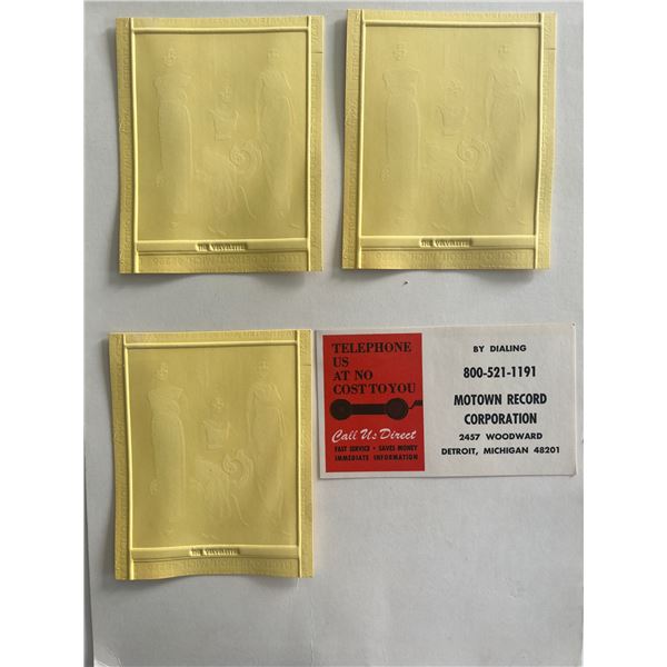 Motown and The Velvettes unsigned promo embossment cards and contact card